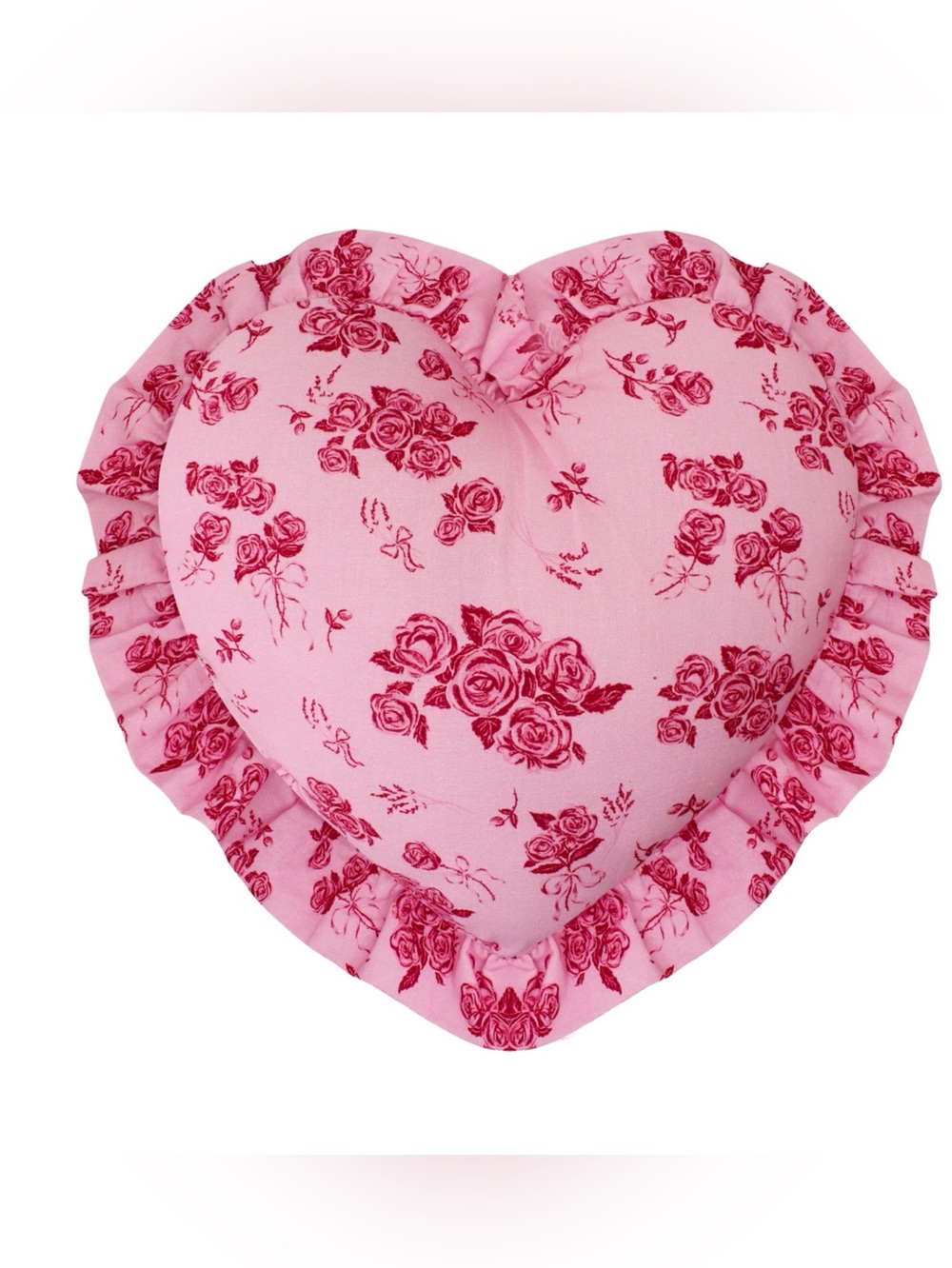 NWT Celebrate Together™ Pink Floral Ruffled Heart Throw Pillow